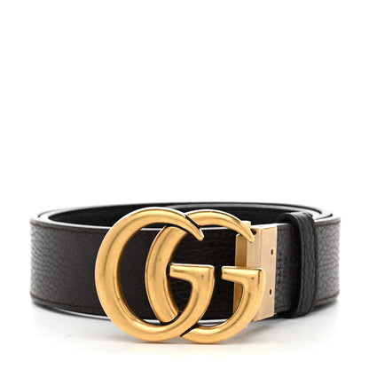 Gucci Calfskin Double G Reversible 37mm Belt 95 38 Black Cocoa 1 of 7