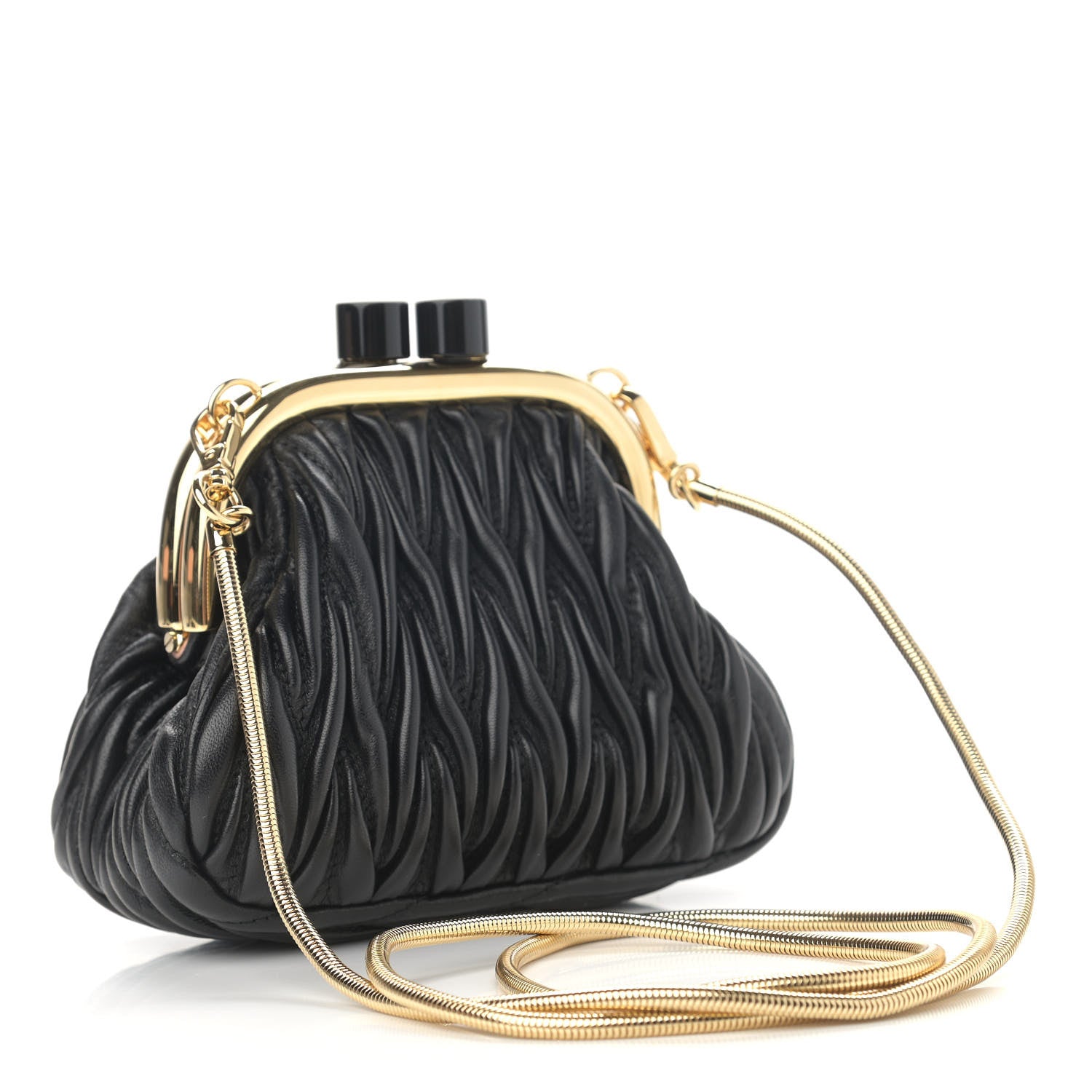 Miu Miu Nappa Matelasse Miu Belle Mini Bag Black 3 of 12