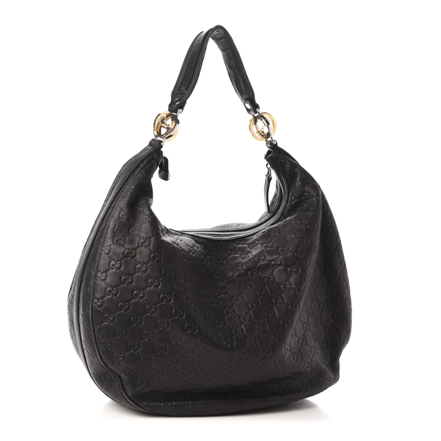 Gucci Guccissima Large GG Twins Hobo Black 3 of 14
