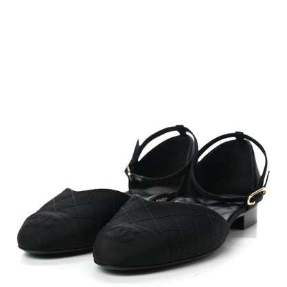 Chanel Grosgrain Cap Toe CC Ankle Strap Sandals 40 Black 3 of 8