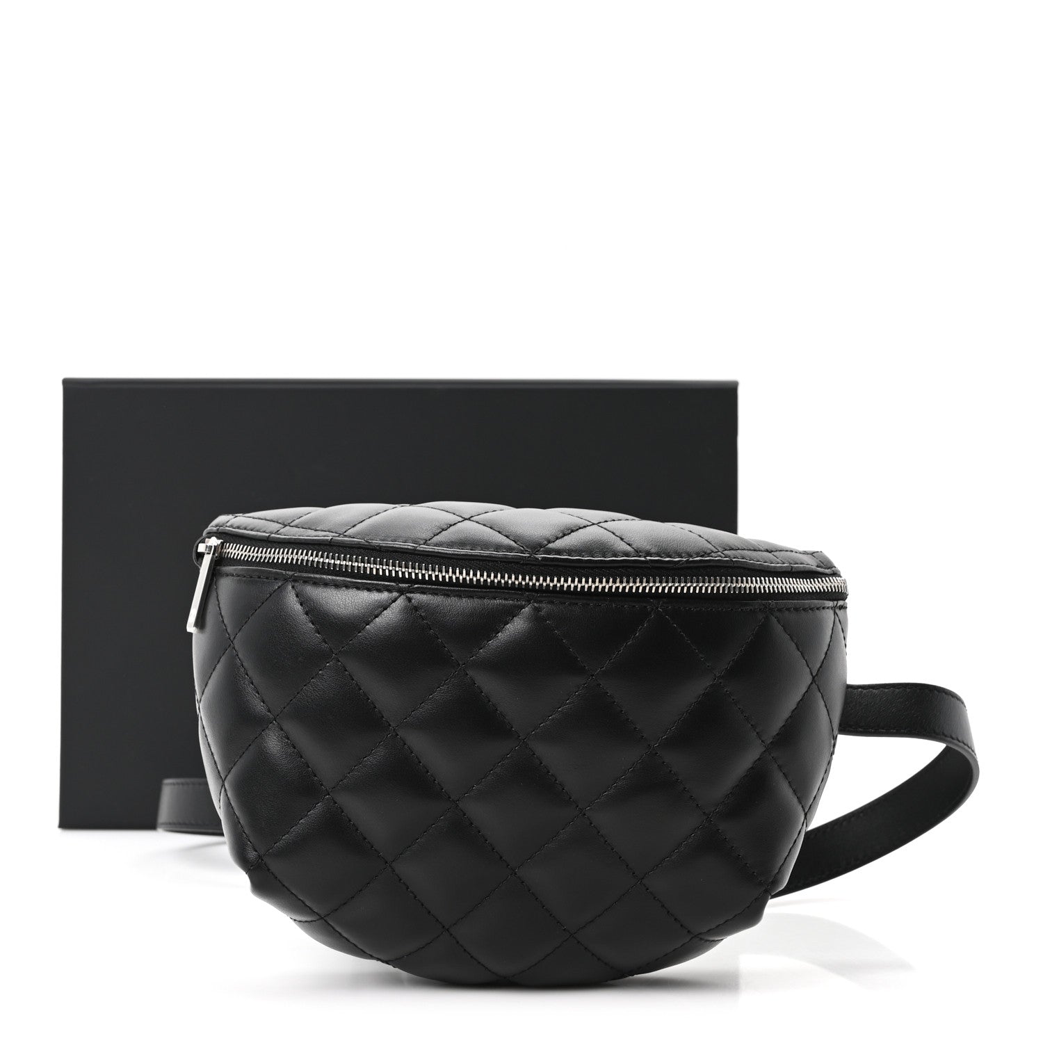 Chanel Calfskin Quilted Uniform Waist Belt Bag Black 10 of 10
