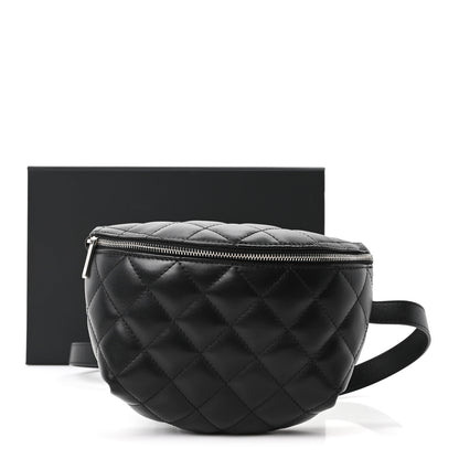 Chanel Calfskin Quilted Uniform Waist Belt Bag Black 10 of 10