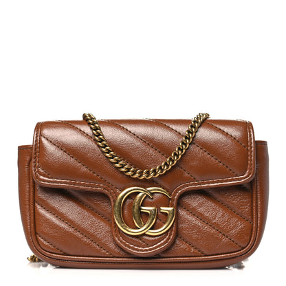 Gucci Azalea Calfskin Matelasse Diagonal Super Mini GG Marmont Shoulder Bag Cuir 1 of 11