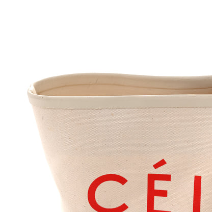 Celine Textile Medium Made In Tote Natural Natural Red 13 of 14