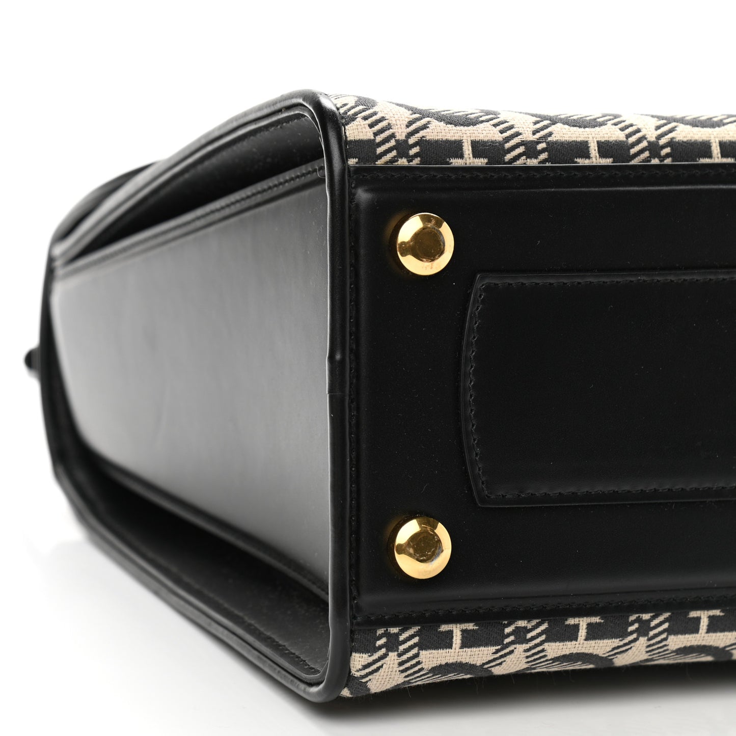 Canvas Calfskin Gancini Medium Boxyz Black Beige