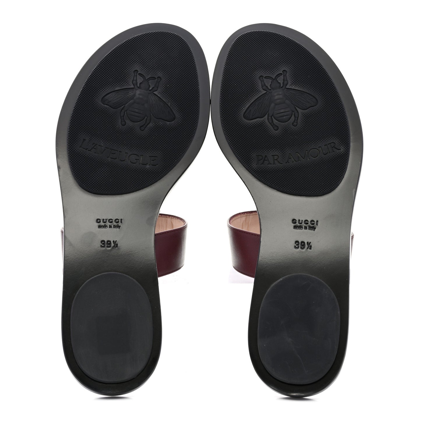 Calfskin GG Marmont Thong Sandals 39.5 Vintage Bordeaux