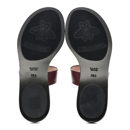 Gucci Calfskin GG Marmont Thong Sandals 39.5 Vintage Bordeaux 5 of 8