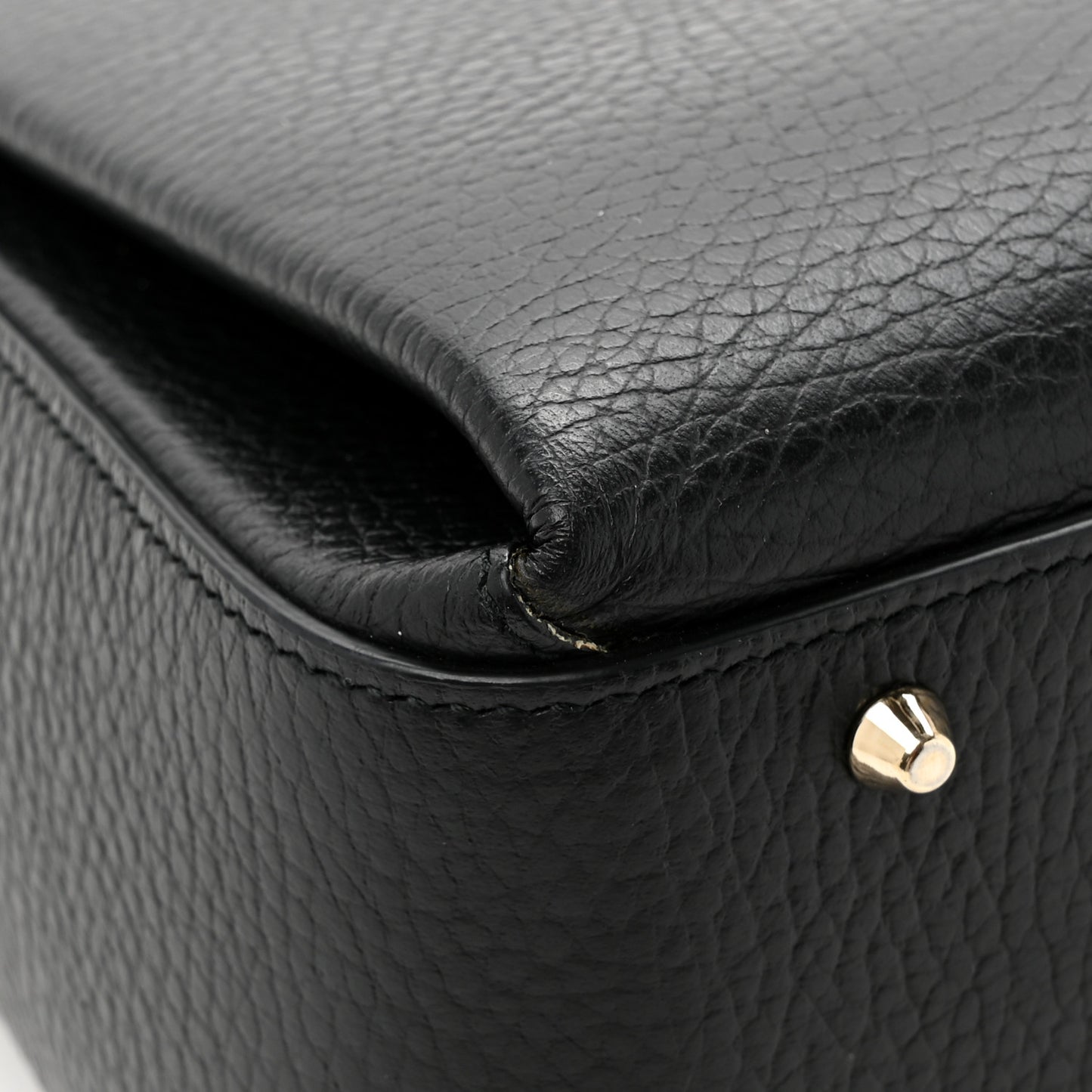 Dollar Calfskin Medium Interlocking G Top Handle Shoulder Bag Black