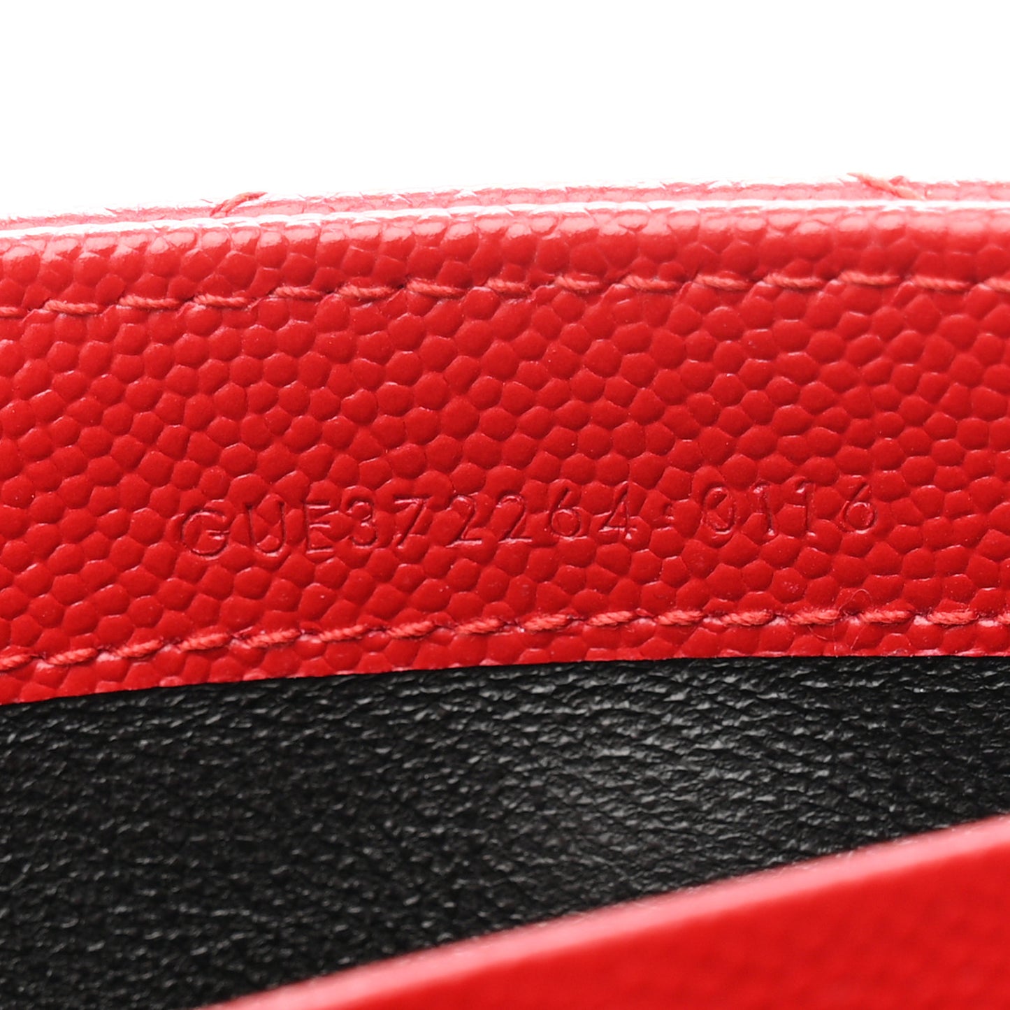 Grain De Poudre Matelasse Chevron Monogram Flap Wallet Red