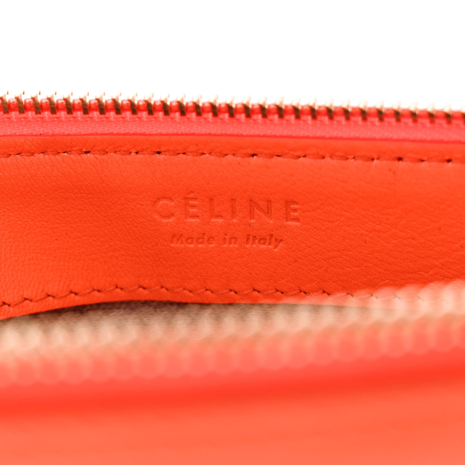 Celine Lambskin Large Trio Crossbody Bag Orange 8 of 15