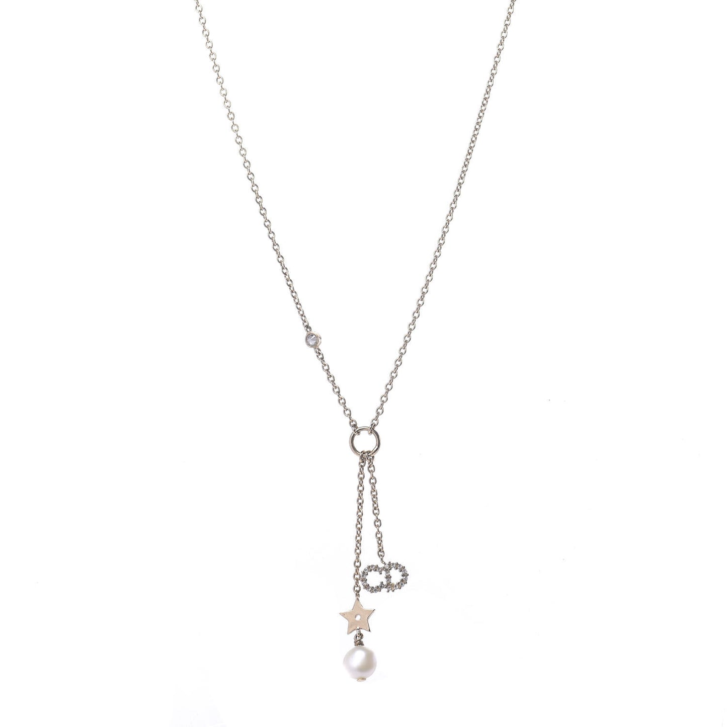 Crystal Pearl Shiny-D Tribal Long Necklace Gold