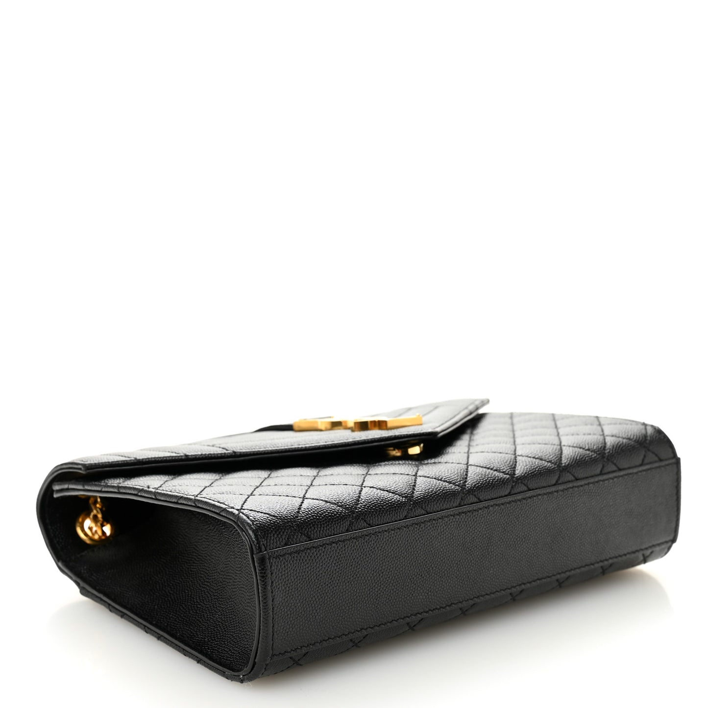 Grain De Poudre Textured Mixed Matelasse Triquilt Medium Monogram Satchel Black