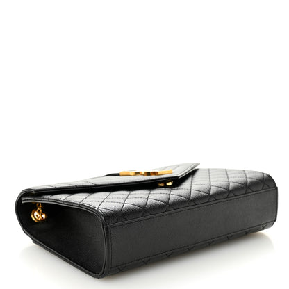 Saint Laurent Grain De Poudre Textured Mixed Matelasse Triquilt Medium Monogram Satchel Black 4 of 9