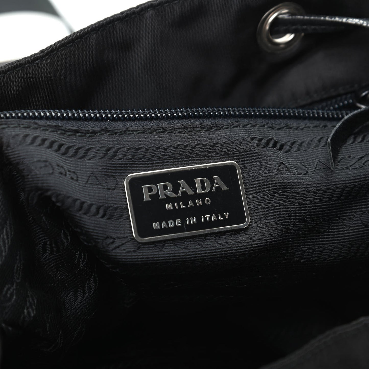 Tessuto Nylon Calfskin Backpack Black