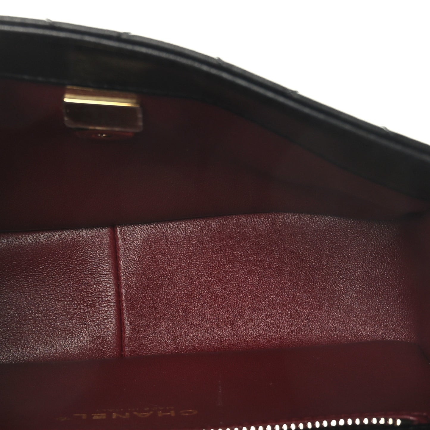 Lambskin Resin Pearl Quilted Small Flap Black