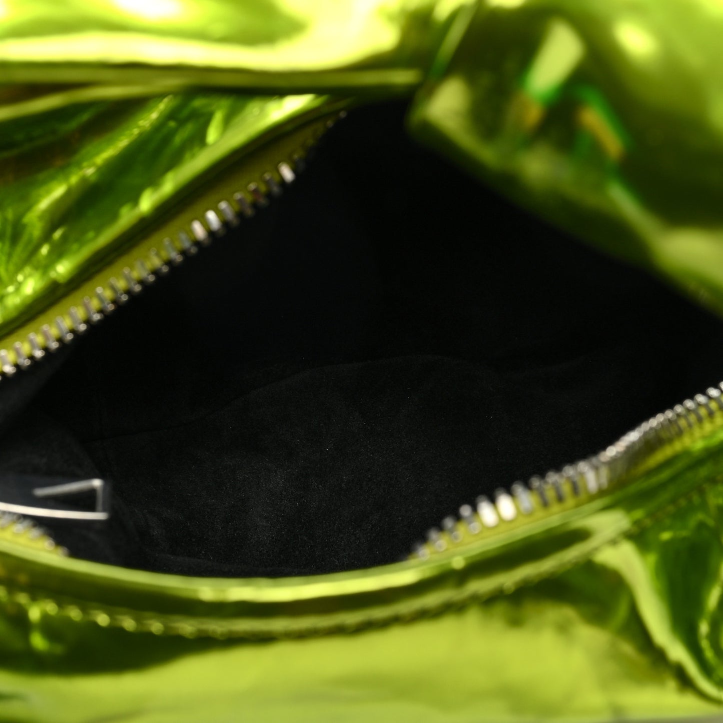 Metallic Crushed Calfskin Mini Jodie Chlorophyll