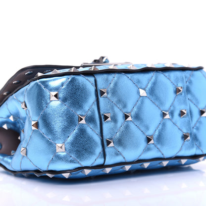 Valentino Garavani Metallic Nappa Micro Rockstud Spike Shoulder Bag Cerulean 6 of 14