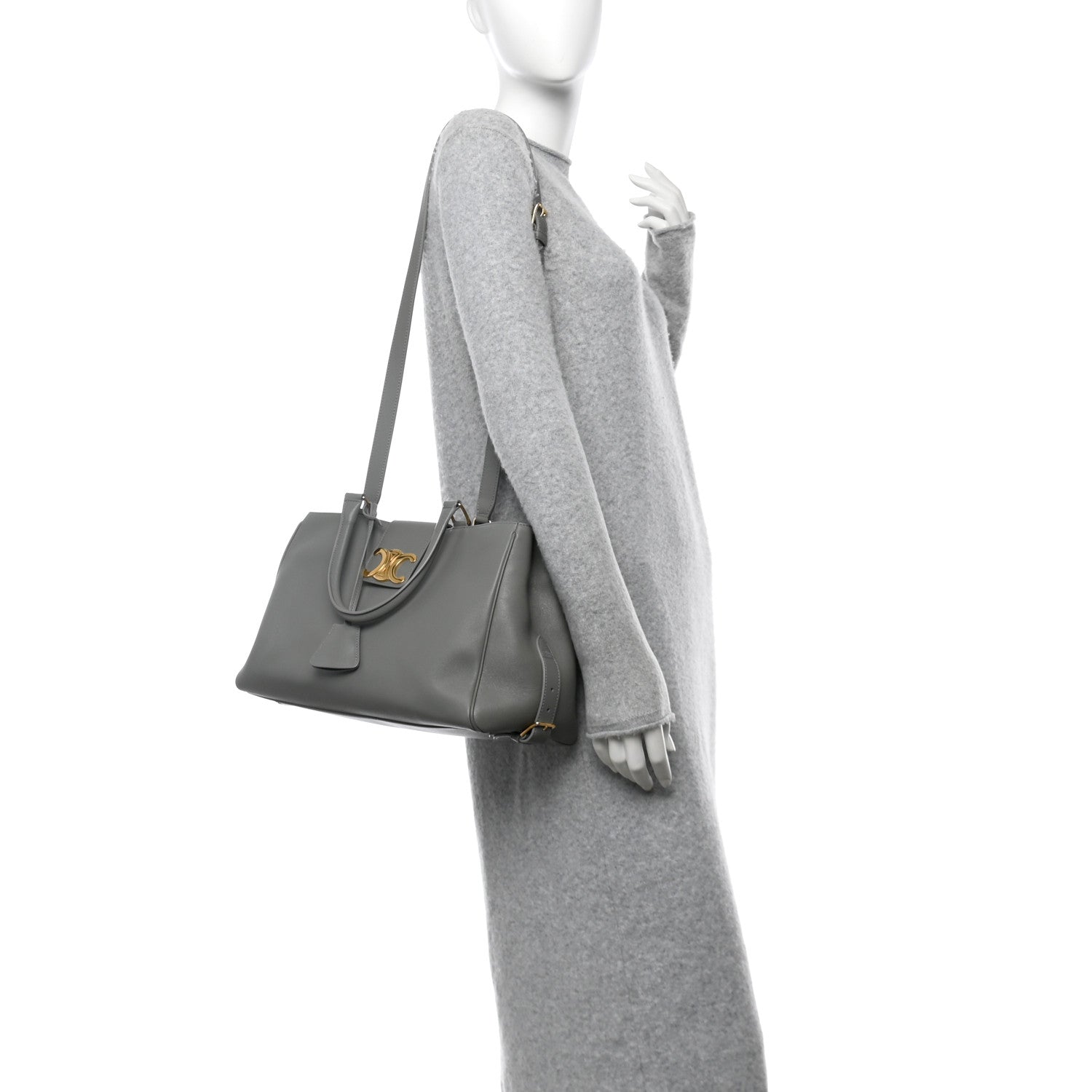 Celine Supple Calfskin Medium Appoline Zinc 2 of 10