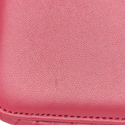 Chanel Lambskin Quilted Small Top Handle Vanity Case With Chain Dark Pink 10 of 10