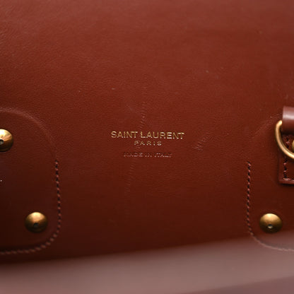 Saint Laurent Calfskin Crocodile Embossed Small Sac De Jour Dark Blood 6 of 13