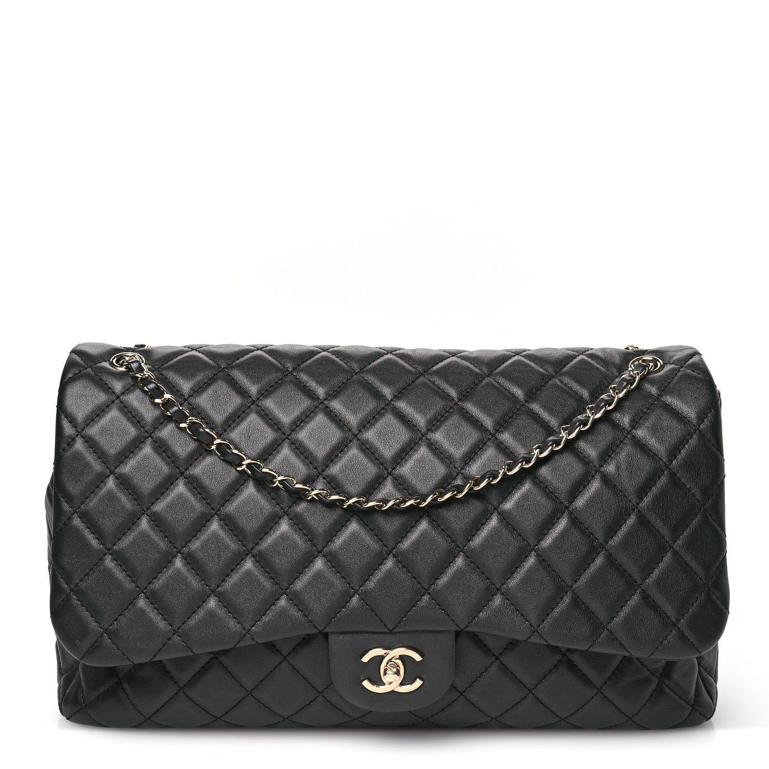 Chanel Calfskin Quilted Small XXL Travel Flap Bag Black 1 of 10