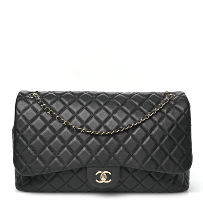 Chanel Calfskin Quilted Small XXL Travel Flap Bag Black 1 of 10