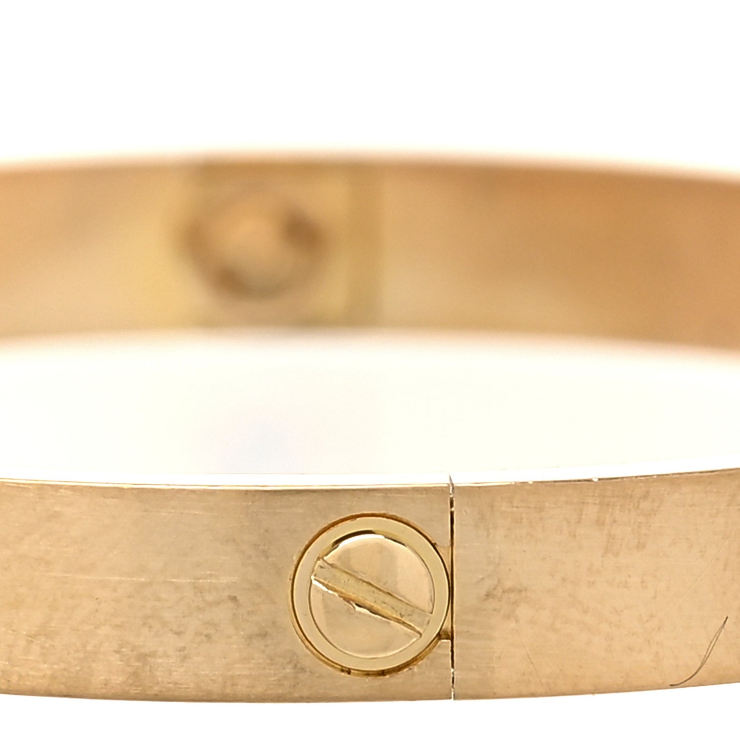 18K Yellow Gold Brushed Finish LOVE Bracelet 17
