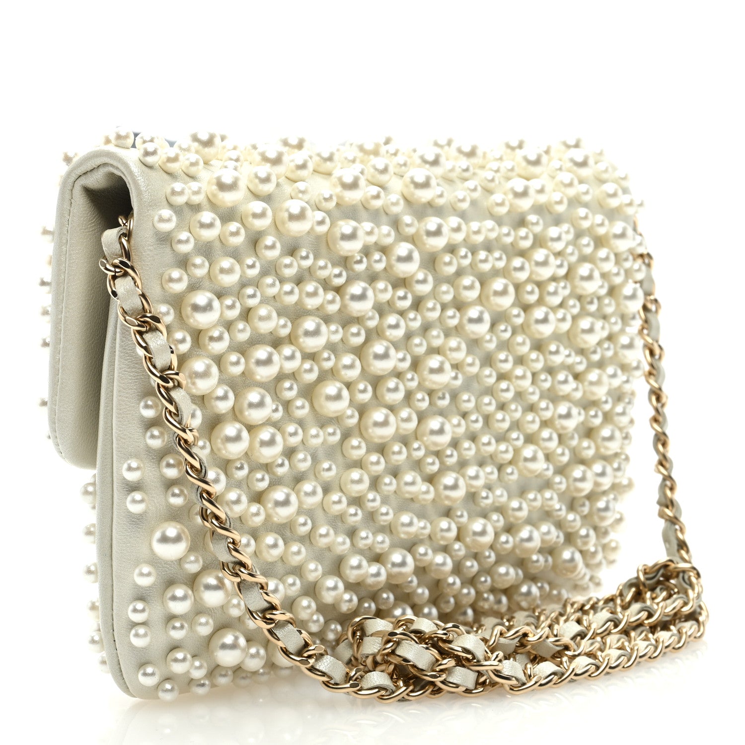 Chanel Lambskin Pearls Flap White 3 of 9