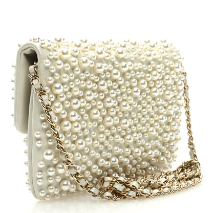 Chanel Lambskin Pearls Flap White 3 of 9