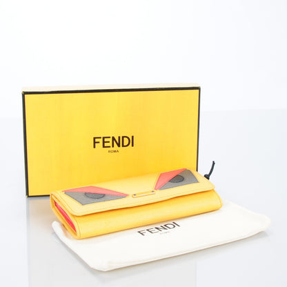 Fendi Vitello Elite Monster Continental Wallet Yellow 4 of 9