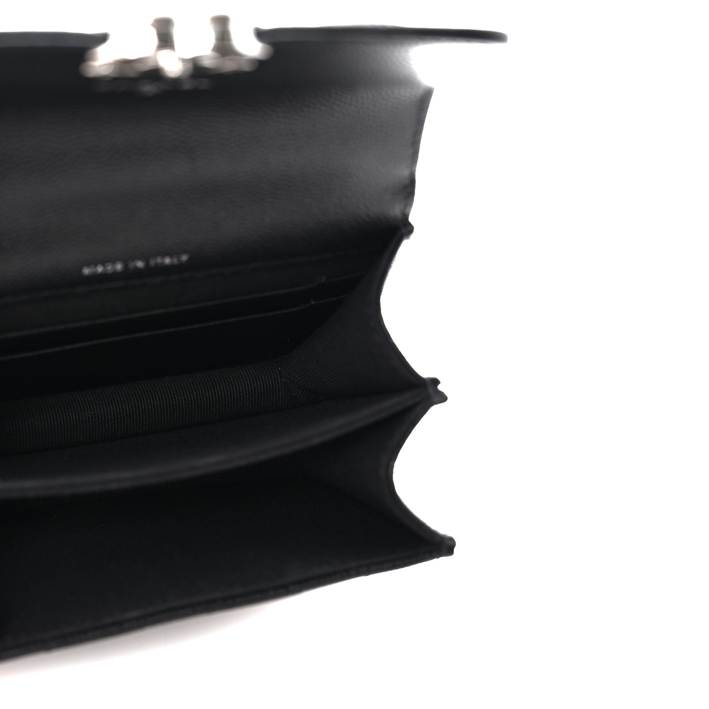Caviar Quilted Pick Me Up Clutch With Chain Black