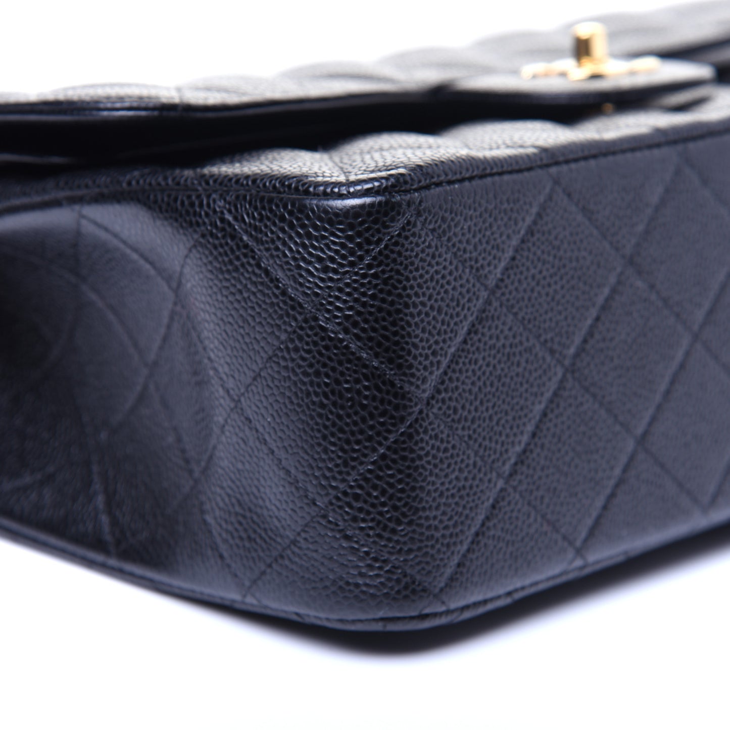 Caviar Quilted Jumbo Double Flap Black
