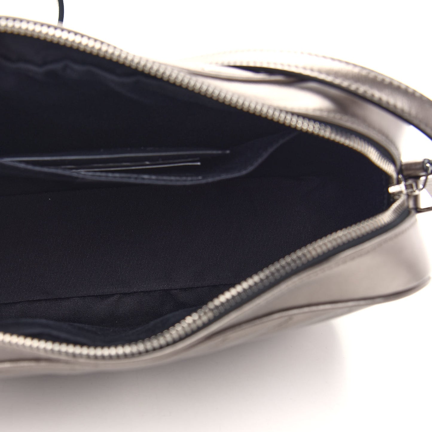 Metallic Calfskin Matelasse Monogram Lou Camera Bag Silver