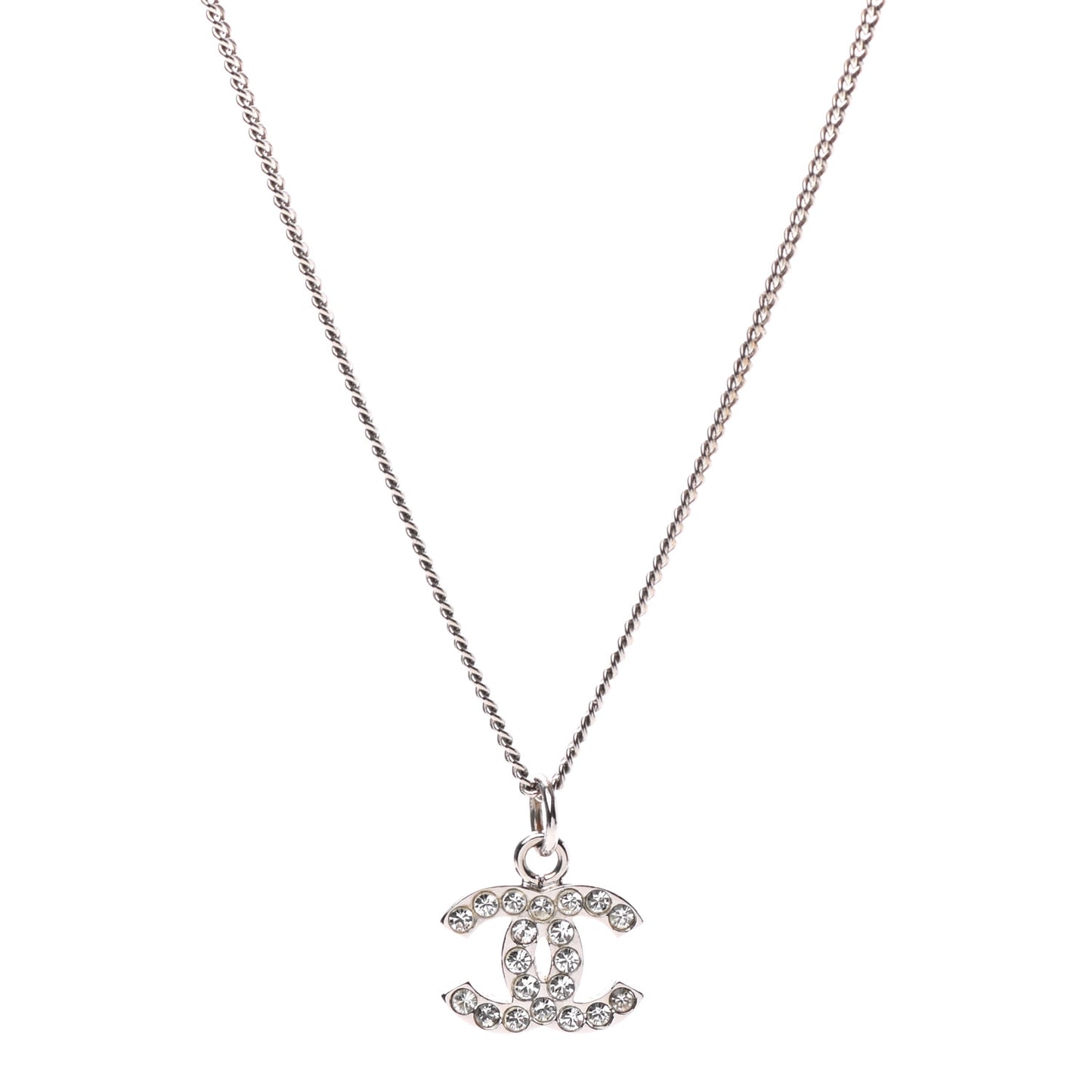 Crystal Timeless CC Necklace Silver