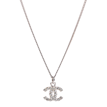 Chanel Crystal Timeless CC Necklace Silver 1 of 5