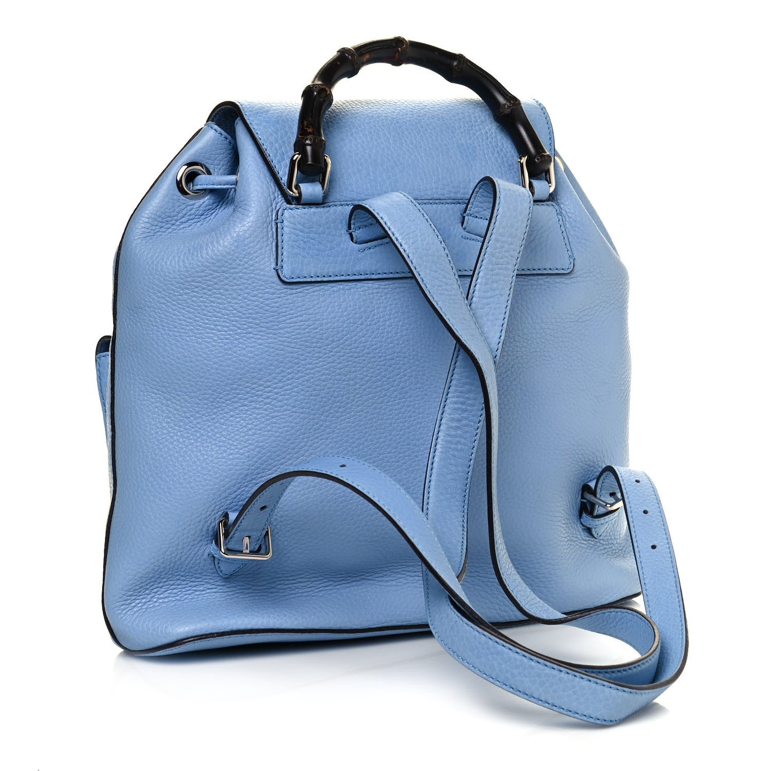 Gucci Cellarius Calfskin Medium Bamboo Backpack Mineral Blue 2 of 12