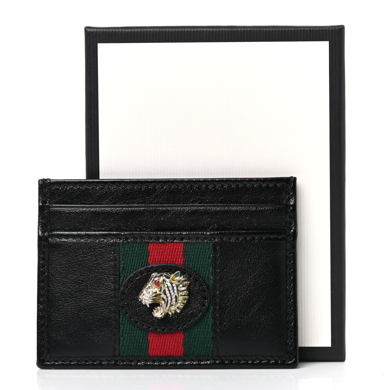 Gucci Calfskin Web Rajah Card Holder Black 7 of 7