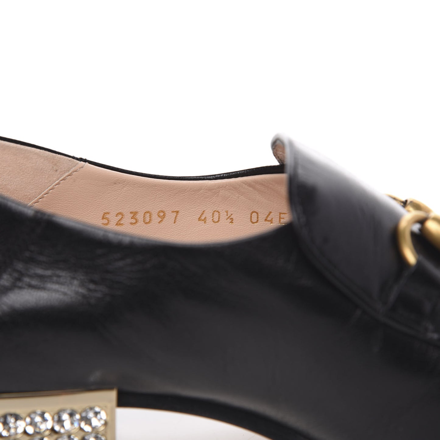 Goatskin Crystal Womens Horsebit Loafers 40.5 Black