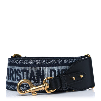 Christian Dior Canvas Embroidered Shoulder Strap Blue 1 of 4
