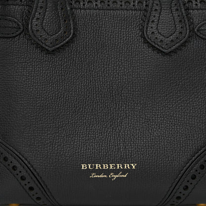 Burberry Grainy Calfskin House Check Baby Brogue Banner Tote Black 9 of 18