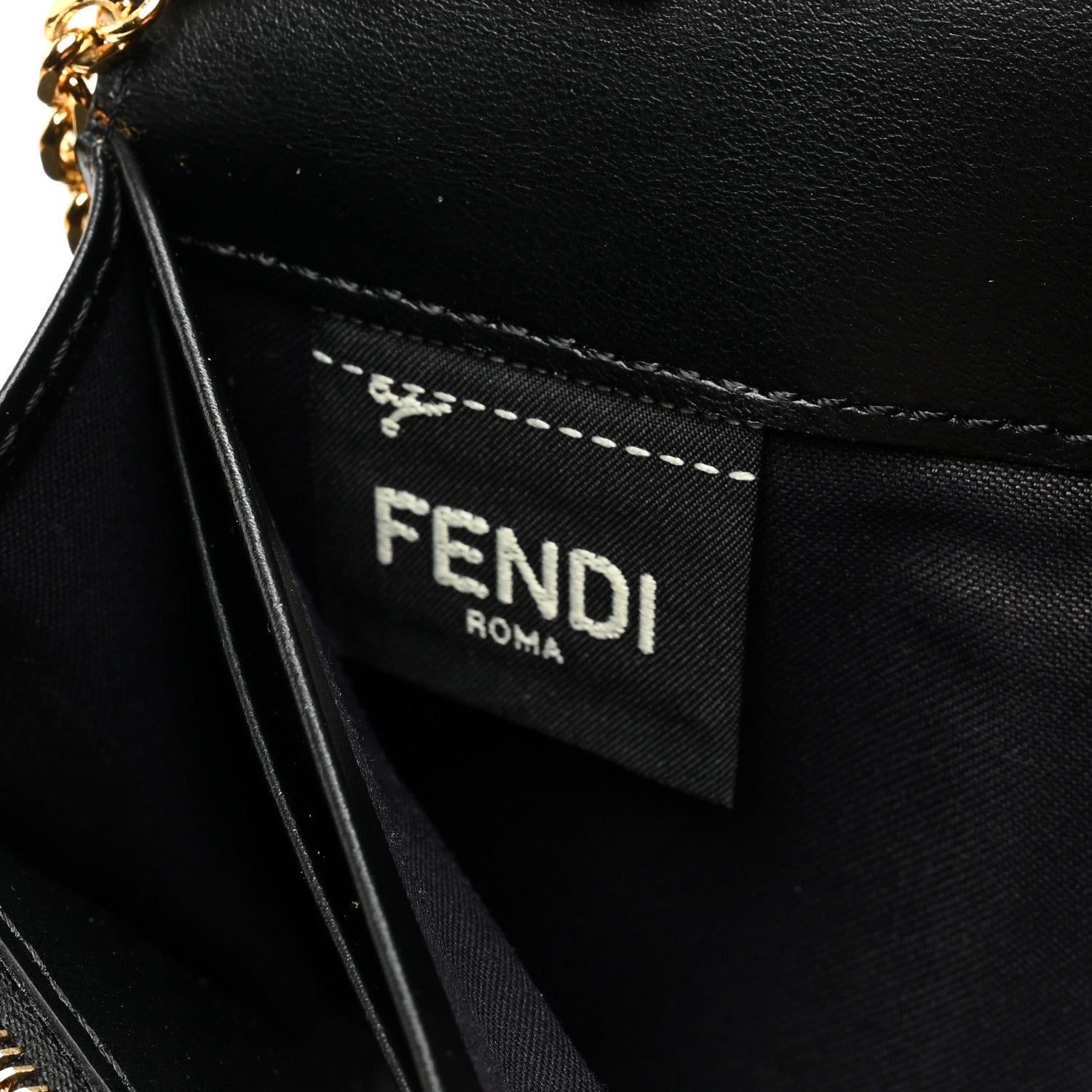 Fendi Vitello Cruise F is Fendi Bi-Color FF 1974 Embossed Continental Envelope Wallet On Chain Maya Black 5 of 10