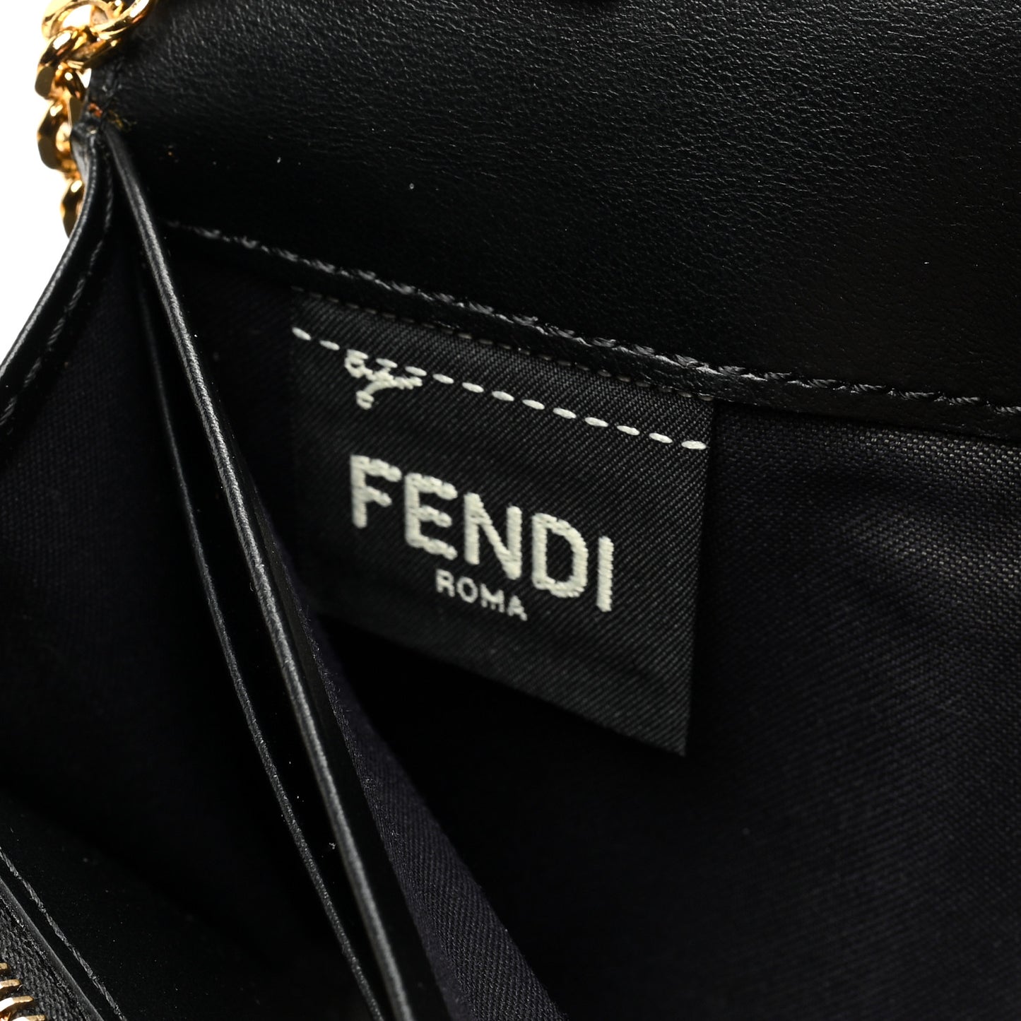 Vitello Cruise F is Fendi Bi-Color FF 1974 Embossed Continental Envelope Wallet On Chain Maya Black