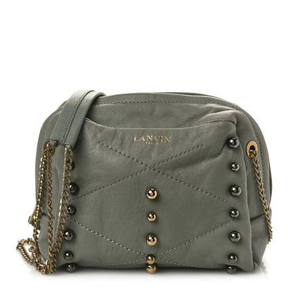 Lanvin Lambskin Quilted Studded Mini Sugar Shoulder Bag Water Blue 1 of 8