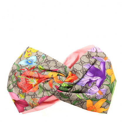 Gucci Silk Monogram Flora Print Headband M Pink 1 of 5