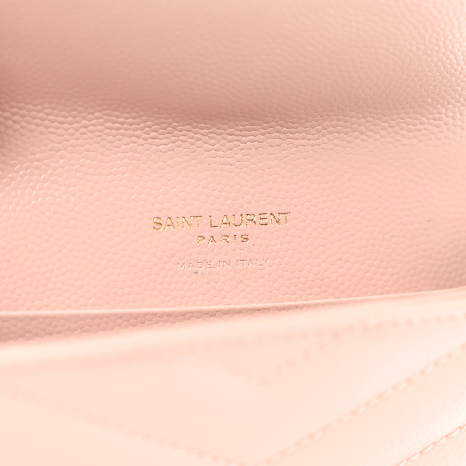 Saint Laurent Grain De Poudre Matelasse Chevron Small Monogram Envelope Wallet Pink 6 of 7