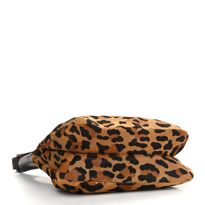Prada Calf Hair Leopard Print Hobo Miele Moro 4 of 14