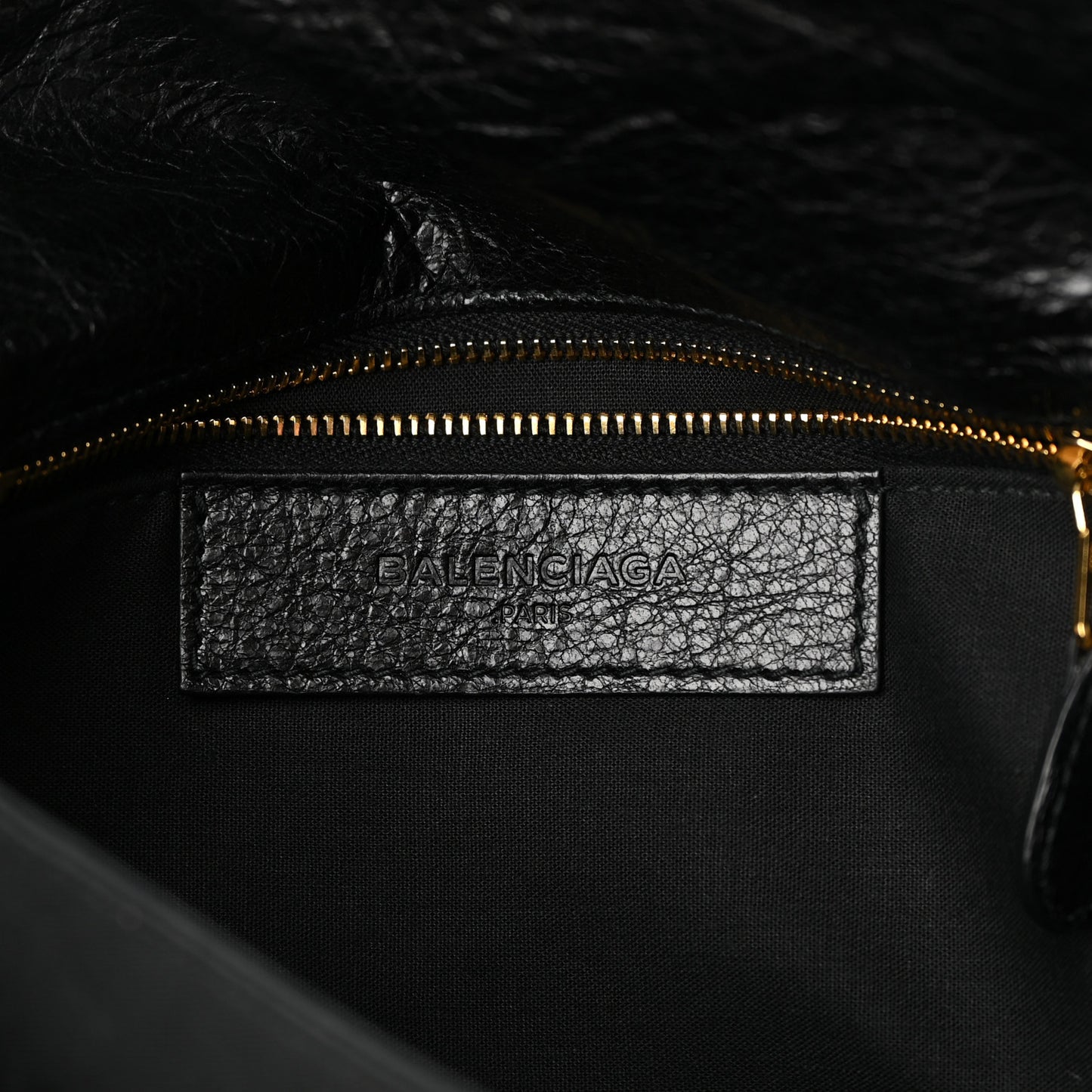 Agneau Giant 12 Gold Hardware Envelope Strap Clutch Black