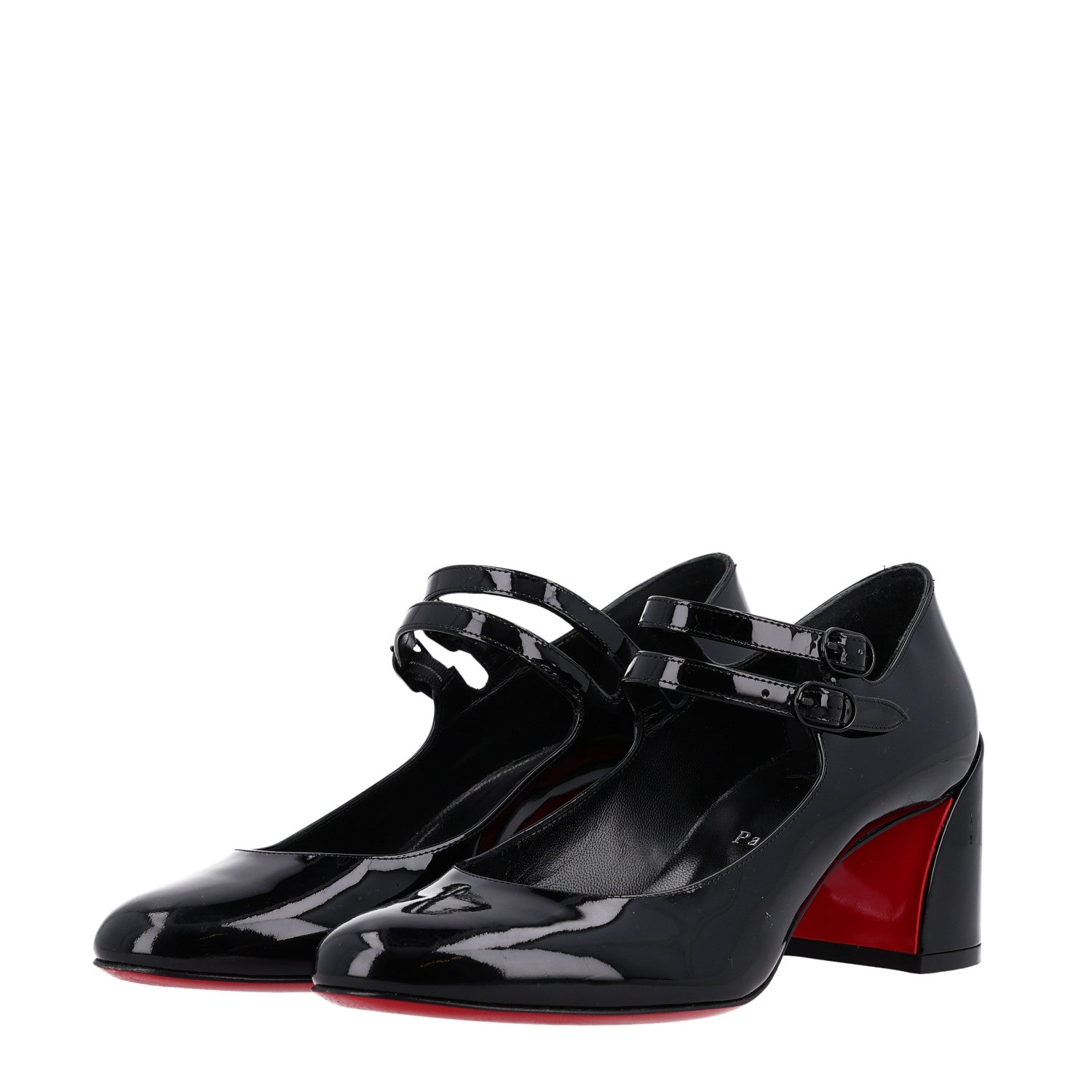 Christian Louboutin Patent Miss Jane Mary Janes 55 Pumps 37.5 Black 4 of 10