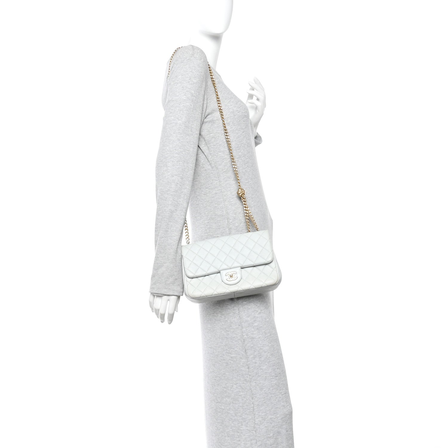 Chanel Lambskin Quilted Small Sweet Camellia Flap Light Blue 2 of 12