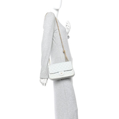 Chanel Lambskin Quilted Small Sweet Camellia Flap Light Blue 2 of 12